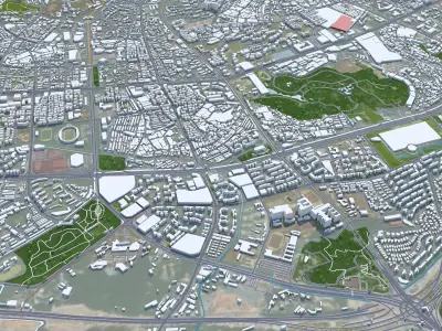 Zhongshan Guangdong Province China 80km AI Low-poly 3D model