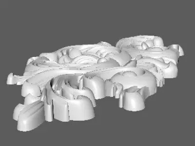 Central decor ornament for furniture 3D model 1122