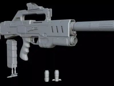 Assault Rifle Bullpup 3D model