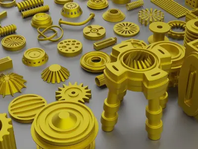 Sci-fi Hard Surface Kitbash 3D model