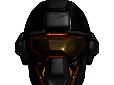 Futuristic SciFi Combat Helmet Low-poly 3D model