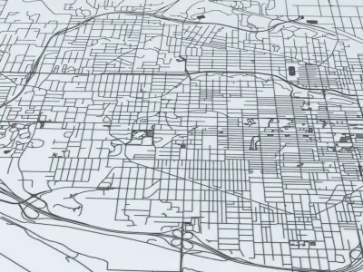 Kansas City Road Network and Streets 3D model