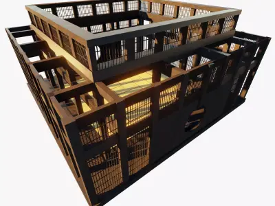 Japanese Tatami combat training Low-poly 3D model