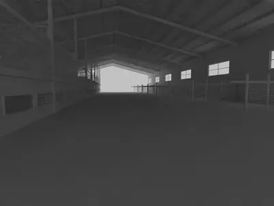 Horse Stable Low-poly 3D model