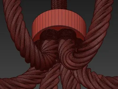 Industrial chandelier with balls hanging from it 3D model