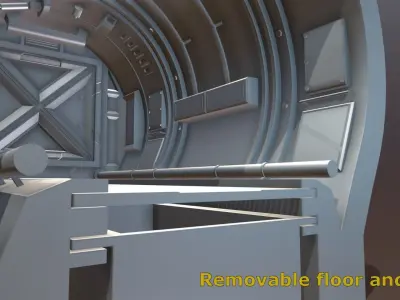 Sci-Fi Corridor Pack Low-poly 3D model