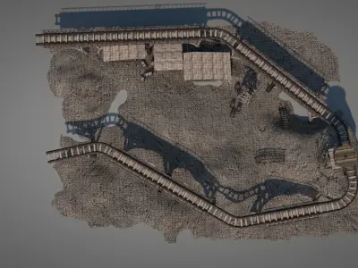 Old Wild West Railway Facility 3D model