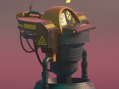 Scifi Control Desk Low-poly 3D model