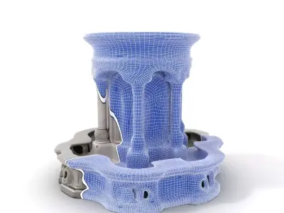 Ornate Marble Fountain model pack Low-poly 3D model