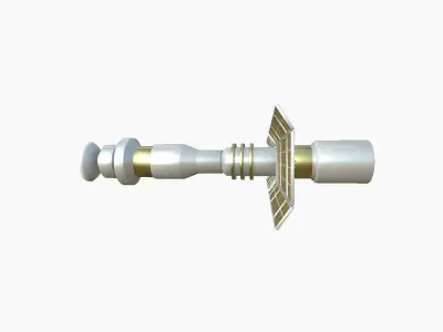Satellite C02 Gold - SciFi Space Design Low-poly 3D model