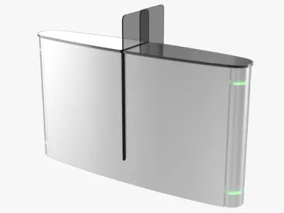Turnstile 2 metal box with light 3D model
