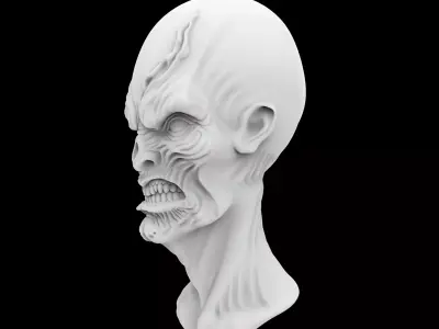 Alien King Bust 3D Print Model 3D print model