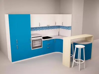 kitchen with ornament 3D model