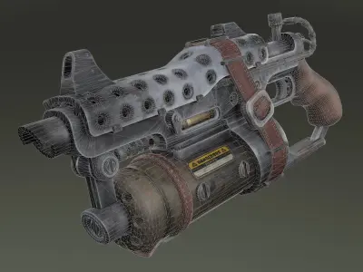 Stylized submachine gun Low-poly 3D model