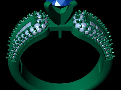 Rose Gold Women Diamond Ring 3D print model 3D print model 36