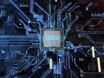 Technology chip charging 3D model