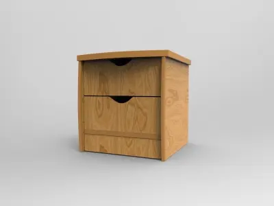 Simple Design Cherry Night Stand 3D model