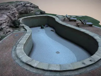 swimming pool  Low-poly 3D model