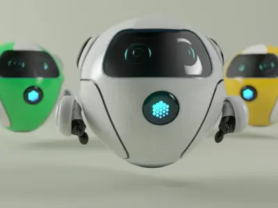 Aerodynamic Robot Model Low-poly 3D model