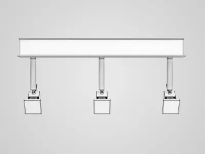 Triple Halogen Ceiling Lamp 17 3D model