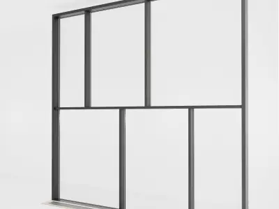 Panoramic glazing Stained glass 53 Low-poly 3D model