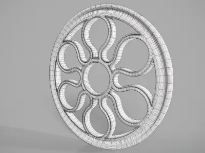 Highpoly Circular Gothic Window Type5 3D model