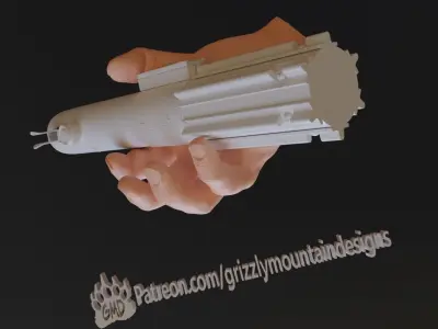 Luke Skywalker cutoff hand Light Saber display 3D model