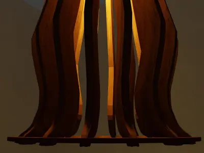 Wooden chandelier Free 3D model