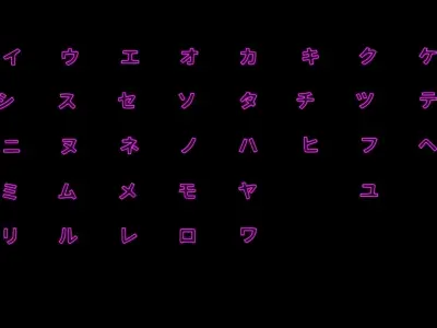 3D Neon Katakana Low-poly 3D model