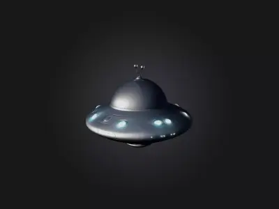 cartoon UFO 3D model by your3dworld
