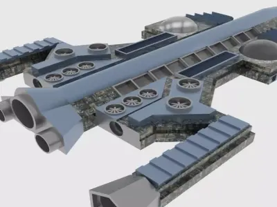 Antonov An Te-900 Spaceship  Low-poly 3D model