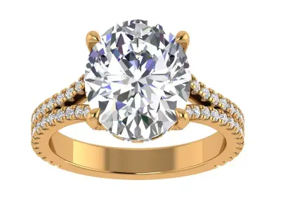 Oval Engagement Ring 3D print model