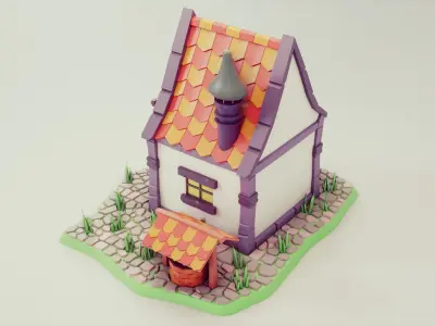 cartoon house 01 Low-poly 3D model