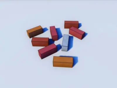 Cartoon Prop Essentials - Bricks Low-poly 3D model