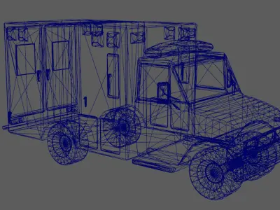 ambulance cartoon Low-poly 3D model purchase