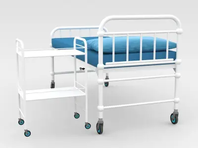 Hospital Bed 3D model