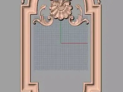 European style flower 3D relief STL Model for cnc engraving E094 3D model