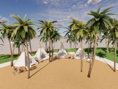 Beach Camping Park 3D model