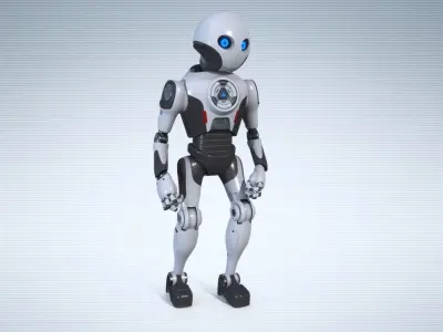 Robot Droid PBR Low-poly 3D model
