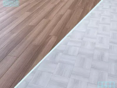 Parquet - Laminate - Wooden floor 2 in 1 Low-poly 3D model 13