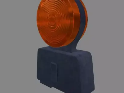 Warning side light Low-poly 3D model