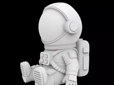 Cartoon Astronaut Sitting 3D Print Model 3D print model