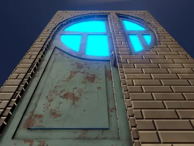 Unique Door Low-poly 3D model