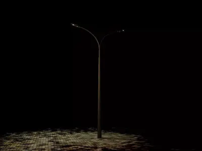 Sci-Fi Street Light 14 version 12 6m with pole 4 Low-poly 3D model