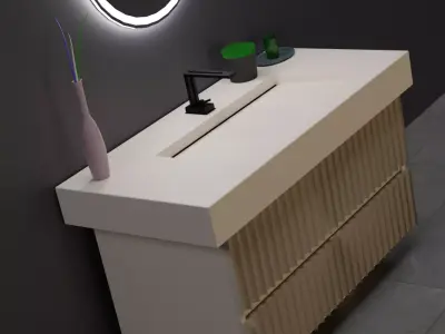 Designer bathroom sink low-poly with collection Low-poly 3D model