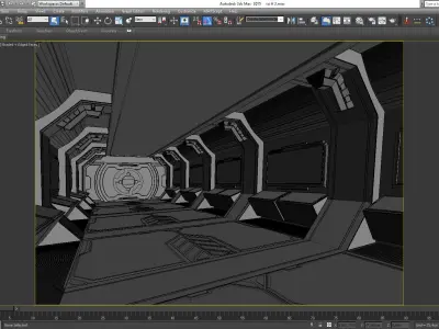 SCI FI INTERIOR SCENE SPACE SHIP Low-poly 3D model