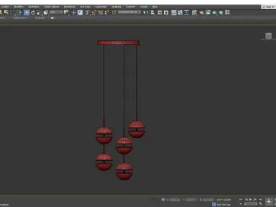 DEBERT gold and sphere pendant lights Low-poly 3D model