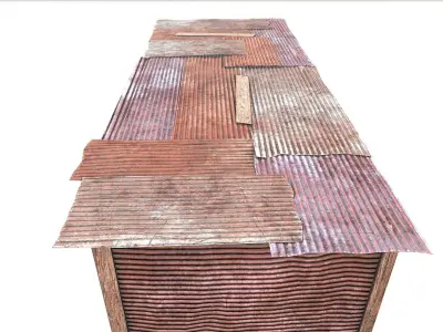 Metal Plates Shed Low-poly 3D model