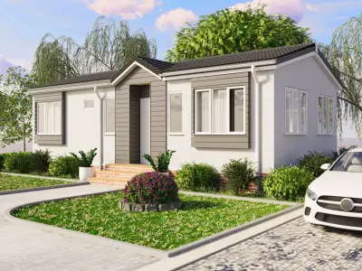 00158702-Lodge House Caravan  Low-poly 3D model