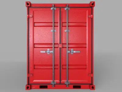 Red Shipping Container PBR Low-Poly Game Ready 3D model Low-poly 3D model